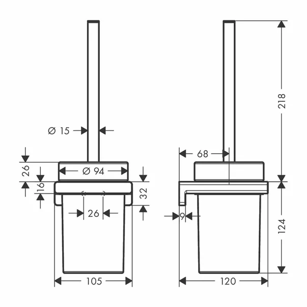 Perie WC Hansgrohe AddStoris auriu lucios [1]