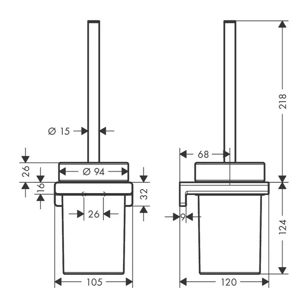Perie WC Hansgrohe AddStoris negru mat [1]