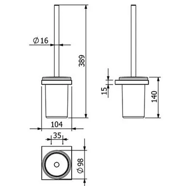 Perie WC Kludi Vela, pe perete, metal/sticla, mat, negru, 3197439 [1]