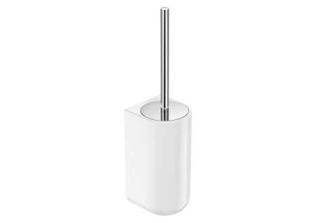 Baie - Perie WC Roca A3870ZE000, 115 mm, 400 mm, 2 orificii instalare, pe perete, metal, ceramica sanitara, Alb