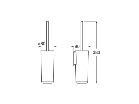 Perie WC Roca A817734C00, 89 mm, 383 mm, 2 orificii instalare, pe perete, metal, plastic, elemente fixare ascunse, Crom [1]