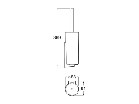 Perie WC Roca A817891NB0, 94 mm, 370 mm, 1 orificii instalare, pe podea, metal, elemente fixare ascunse, Negru [1]
