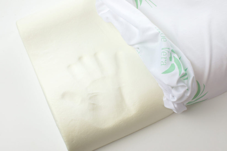 Perne - Perna Brius Ergonomica, Microfibra super soft, Umplutura perna, Burete memory foam, Burete Memory Aloe Vera, 40x60