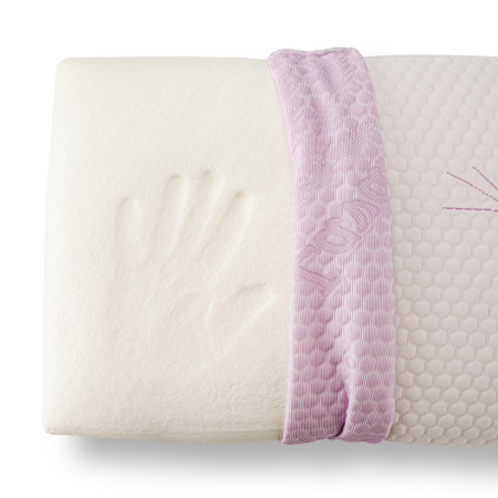 Perne - Perna Brius Memory Tricot Lavander, Tricot 100%, infuzie cu ulei de lavanda, Umplutura perna, Burete memory foam, 40x70
