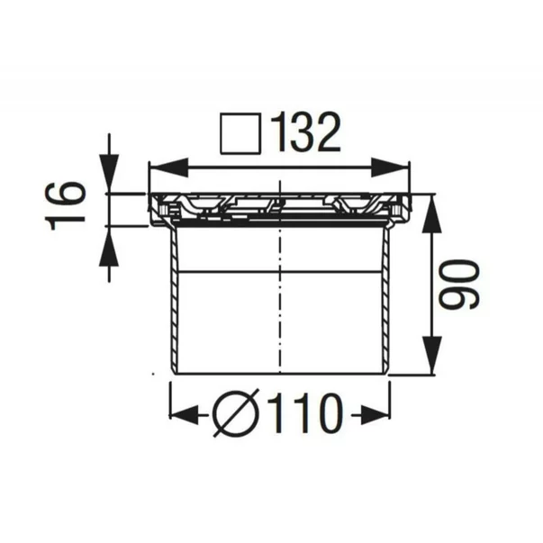 Piesa superioara si capac din inox pentru corp sifon Kessel Oval System 100 , fara cheie [1]
