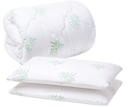 Textile & Saltele - Pilota Brius Aloe Vera 200x220+2 Perne 40x70 Memory Micro, Inchidere cu fermoar, Aloe Vera