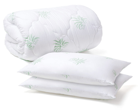 Textile & Saltele - Pilota Brius Aloe Vera 200x220+2 Perne Matlasate Aloe Vera 50x70, Calitate Premium