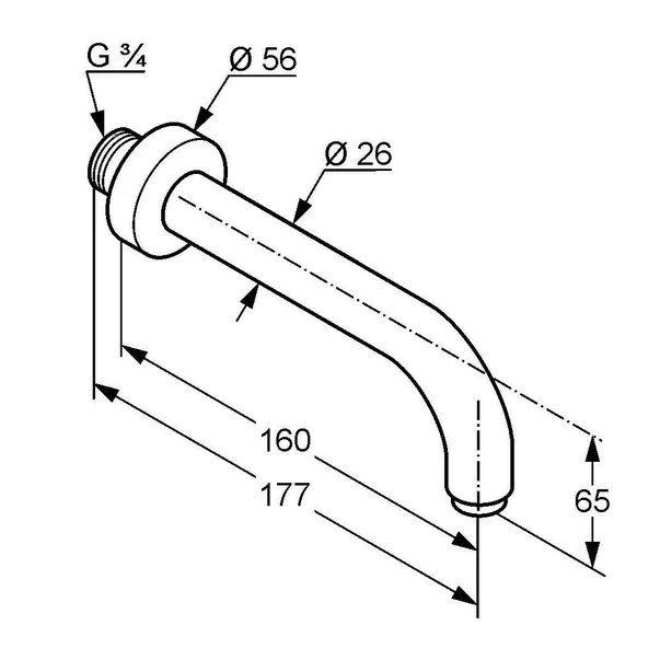 Pipa cada Kludi Bozz crom 16 cm [1]