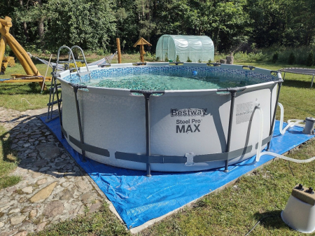 Piscina cadru metalic Bestway, 366x100cm, 9.150 litri, cu pompa de filtrare si scara [10]