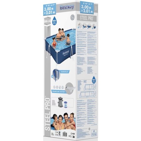 Piscina cadru metalic Bestway 56411 Steel Pro Frame, 300x201x66 cm, 3.300 litri, cu pompa de filtrare [10]