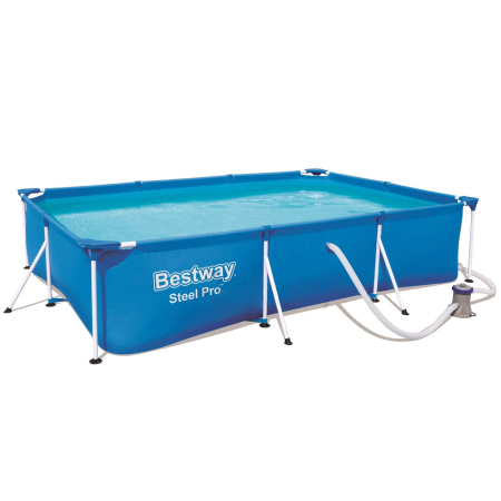 Gradina & balcon - Piscina cadru metalic Bestway 56411 Steel Pro Frame, 300x201x66 cm, 3.300 litri, cu pompa de filtrare