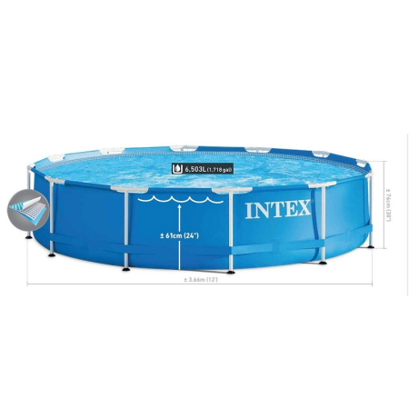Piscina cadru metalic Intex, 366Ã-76 cm, 6.500 litri, cu pompa de filtrare [3]