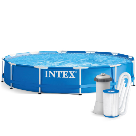 Gradina & balcon - Piscina cadru metalic Intex, 366Ã-76 cm, 6.500 litri, cu pompa de filtrare