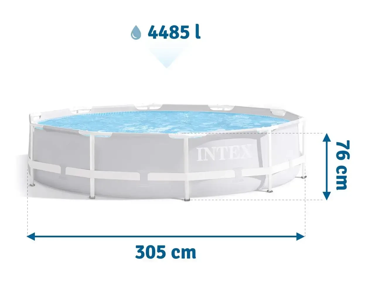 Piscina cadru metalic Intex Prism Frame 26702NP, 305x76 cm, 4.500 litri, cu pompa de filtrare [6]