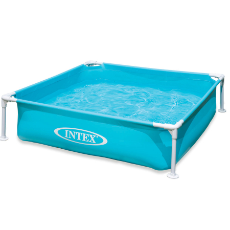 Gradina & balcon - Piscina pentru copii Intex 57173NP Mini Frame 122x122x30 cm, cadru metalic, 342 litri, albastra