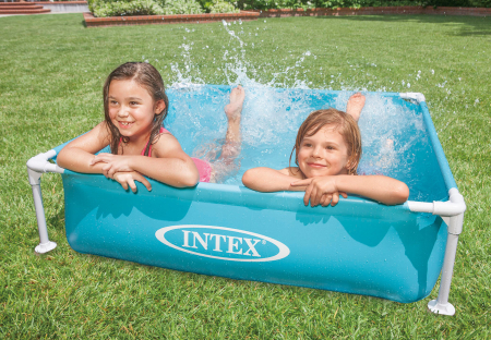 Piscina pentru copii Intex 57173NP Mini Frame 122x122x30 cm, cadru metalic, 342 litri, albastra [2]