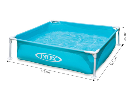 Piscina pentru copii Intex 57173NP Mini Frame 122x122x30 cm, cadru metalic, 342 litri, albastra [4]
