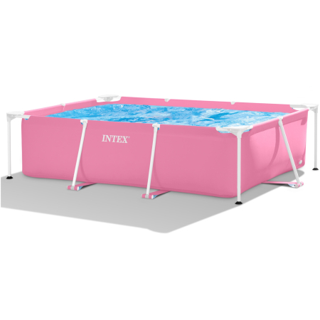 Piscina rectangulara cu cadru metalic Pink Metal Frame Intex 28266NP, 220x150x60 cm [9]