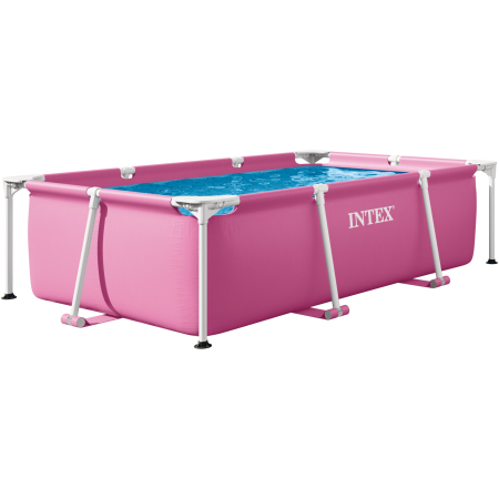 Piscine - Piscina rectangulara cu cadru metalic Pink Metal Frame Intex 28266NP, 220x150x60 cm