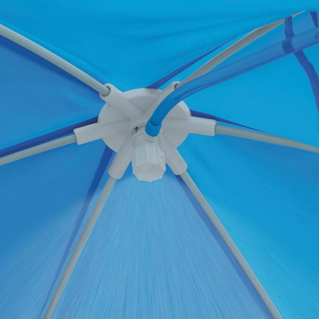 Piscina copii rotunda cu cadru metalic, parasolar UPF 50+, pulverizator ceata, D183xH38 cm, albastru [2]