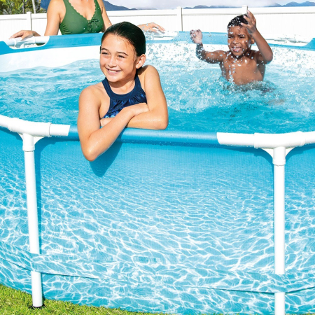 Piscina rotunda cu cadru metalic Beachside Metal Frame Intex 28208NP, 305x76 cm, cu pompa filtrare [2]