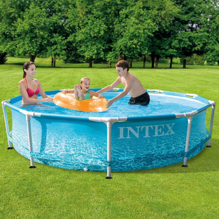Piscina rotunda cu cadru metalic Beachside Metal Frame Intex 28208NP, 305x76 cm, cu pompa filtrare [4]