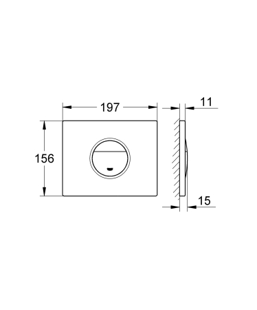 Placa de actionare WC Grohe 38765P00, Nova Cosmopolitan, dubla spalare, reversibila, 156 x 197 mm, mat, crom [4]