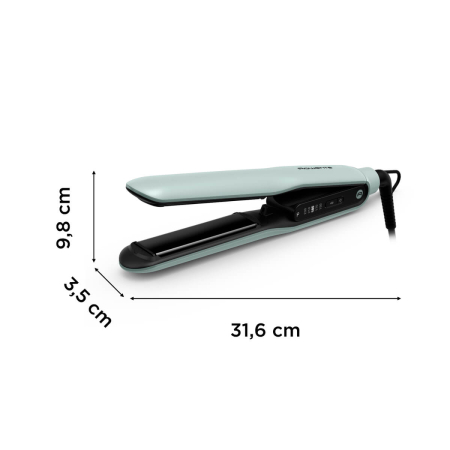 Placa de indreptat parul Rowenta ThermoGlide SF5120E0, 5 trepte de temperatura, oprire automata, placi flotante, incalzire in 30s, verde & negru [10]