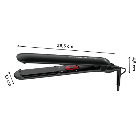 Placa de par Rowenta EasyLiss Karl Lagerfeld SF161LF0, învelis Ceramic Tourmaline, 200 °C, Funcția Straight & Curl, negru [2]