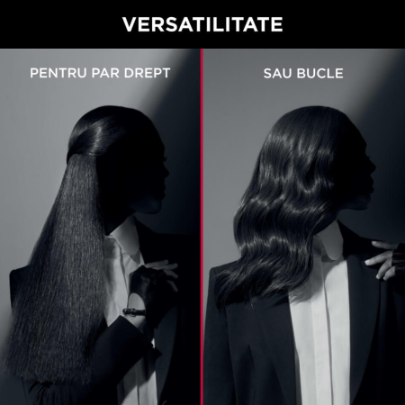 Placa de par Rowenta x Karl Lagerfeld Extra Liss SF411LF0, invelis Keratin & Glow, temperatura ajustabila 130°C - 230°C, afisaj LED, varf rece, incalzire rapida in 30 secunde, negru [7]
