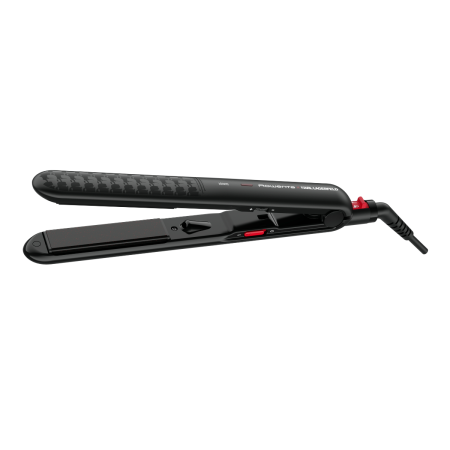 Baie - Placa de par ROWENTA x Karl Lagerfeld Optiliss SF323LF0, invelis Keratin & Glow, varf rece, negru & rosu