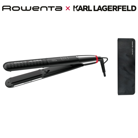 Placa de par Rowenta X Karl Lagerfeld SF466LF0, învelis Keratin & Glow, placi flotante, 140 - 210 grade, ecran LCD, negru [2]