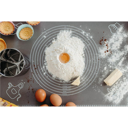 Plansa din silicon alimentar de framantat aluat, rezistenta la temperaturi ridicate, 65x45cm, gri [23]