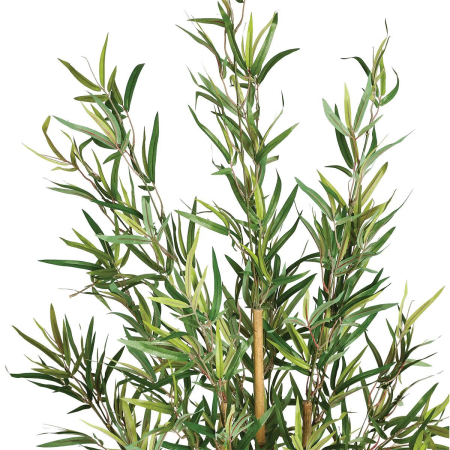 Planta artificiala bambus cu ghiveci, poliester, frunzis aerisit aspect natural, fara intretinere, 65x56x120 cm, verde [1]