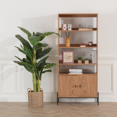 Planta artificiala bananier cu ghiveci, frunze EVA/PE bogate, aspect tropical exotic, fara intretinere, 116x116x168 cm, verde [1]