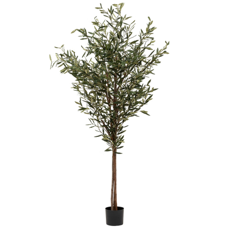 Plante artificiale - Planta artificiala maslin decorativ cu ghiveci, frunzis fin si ramuri bogate, fara intretinere, 80x80x210 cm, verde