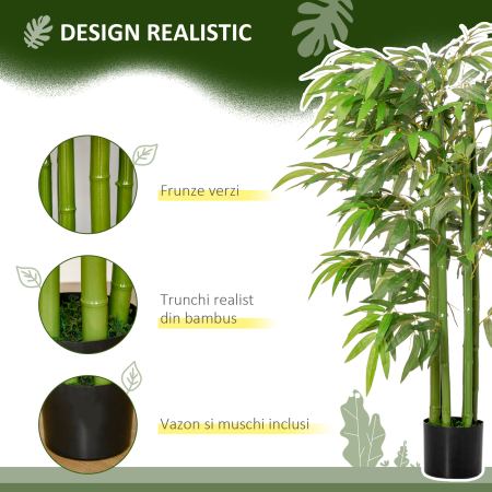  planta artificiala bambus in ghiveci, 140 cm [4]