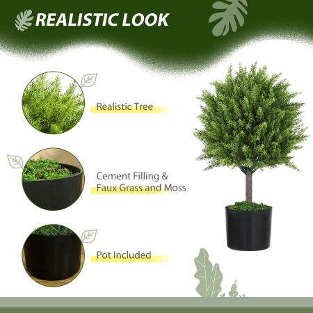  Planta Artificiala Cedru Rezistenta la Raze UV cu Ghiveci, Ø14,5x55 cm, Verde [3]