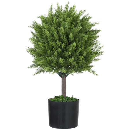 Decoratiuni -  Planta Artificiala Cedru Rezistenta la Raze UV cu Ghiveci, Ø14,5x55 cm, Verde