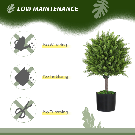  Planta Artificiala Cedru Rezistenta la Raze UV cu Ghiveci, Ø14,5x55 cm, Verde [4]