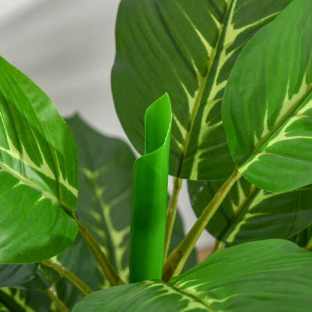  Planta Artificiala cu 33 de Frunze pentru Uz Interior si Exterior cu Ghiveci, Planta Falsa in PEVA, PE si Ciment, 95 cm, Verde [7]