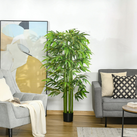  planta artificiala de bambus, cu ghiveci, 160cm, verde [1]