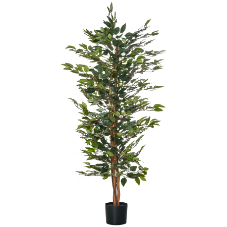 Living & hol -  Planta Ficus Falsa, Planta inalta de 150cm, Planta Artificiala Decorativa pentru Interior si Exterior, Ø17x14.5 cm, Verde
