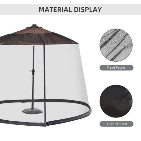 , Plasa anti tantari pentru umbrela, Pentru Aer Liber, Material tip plasa, Oxford, 300cm x 300cm x 230cm, Negru [4]