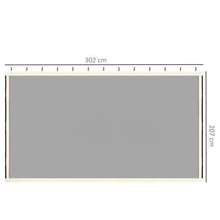  Plasa de Tantari pentru Corturi cu Perdele de Rezerva Universale cu Balamale, 302x207cm - Negru / Bej [2]