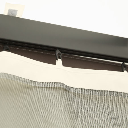  Plasa de Tantari pentru Corturi cu Perdele de Rezerva Universale cu Balamale, 335x207cm - Negru / Bej [7]