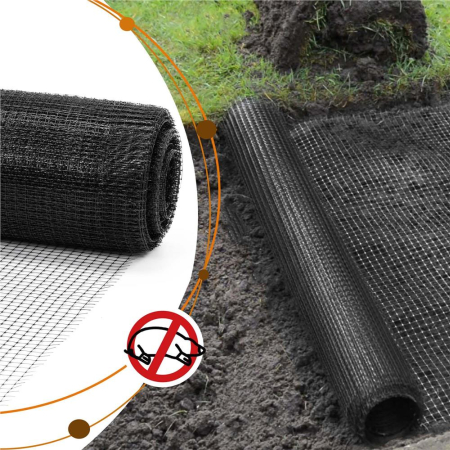 Plasa gradina anti daunatori si cartite, 45g/m2, 2x100 metri, ochiuri 16 mm, negru [18]