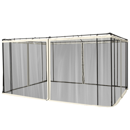 Prelate, pavilioane, umbrele terasa -  Plasa tantari Foisor 352×207 cm - Fermoar, Negru & Bej