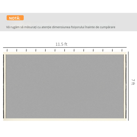  Plasa tantari Foisor 352×207 cm - Fermoar, Negru & Bej [2]