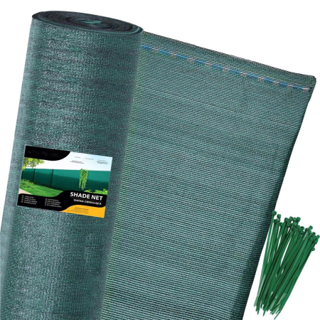 Plasa umbrire si intimitate pentru gard, 1.5m latime, 10m lungime, 140g densitate, verde [12]